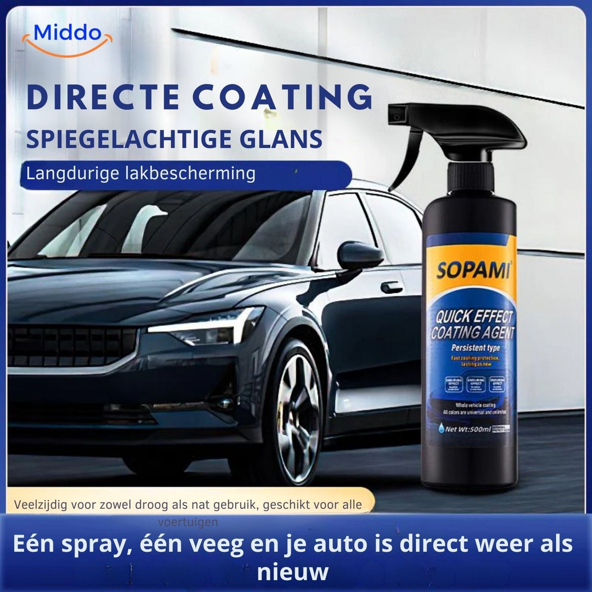 Sopami™ NanoShield Spray | Kristalcoating, Hoge Glans & Lakbescherming!