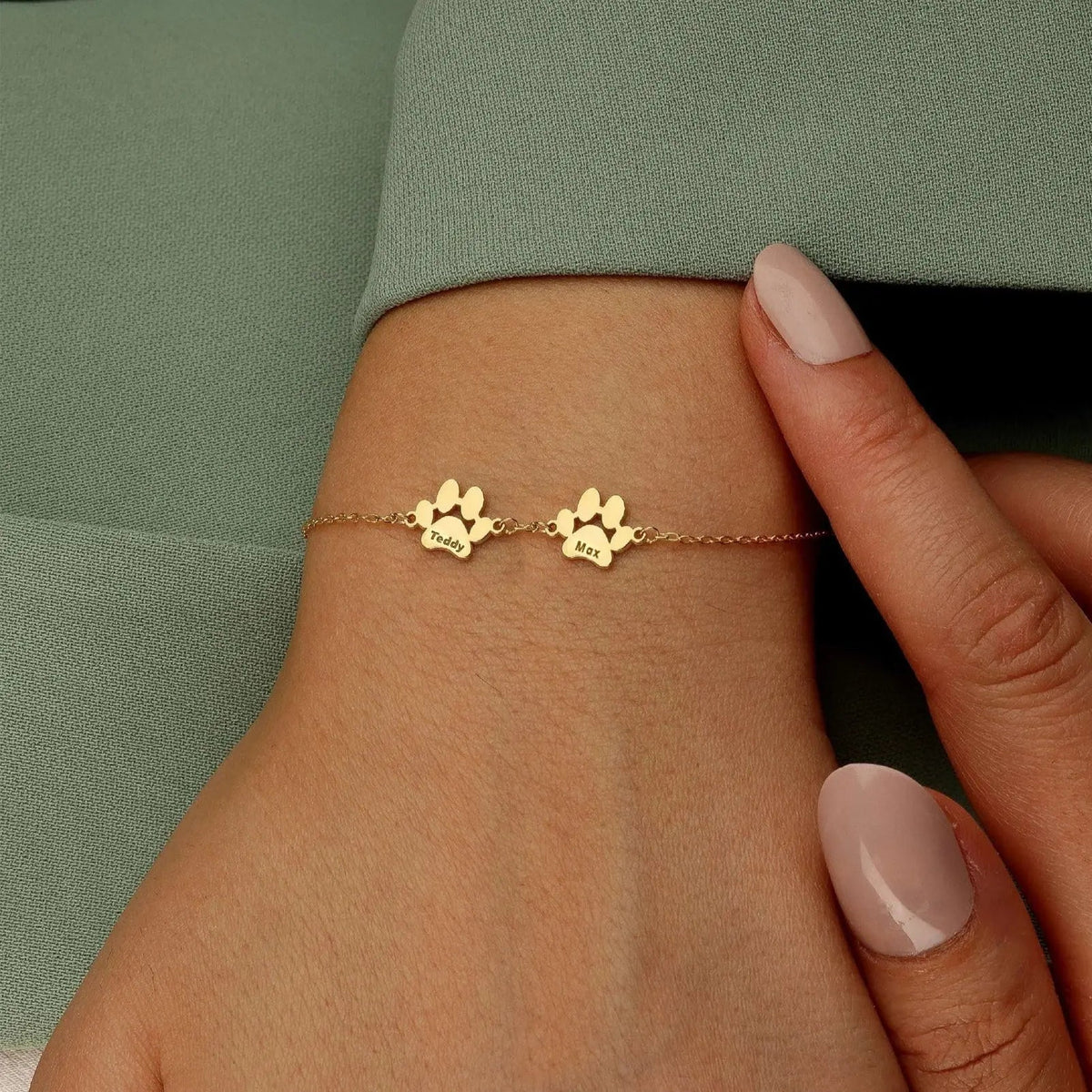 Pawprint Elegance — Handgegraveerde Pootafdruk Armband