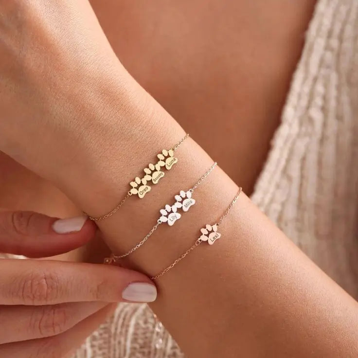 Pawprint Elegance — Handgegraveerde Pootafdruk Armband
