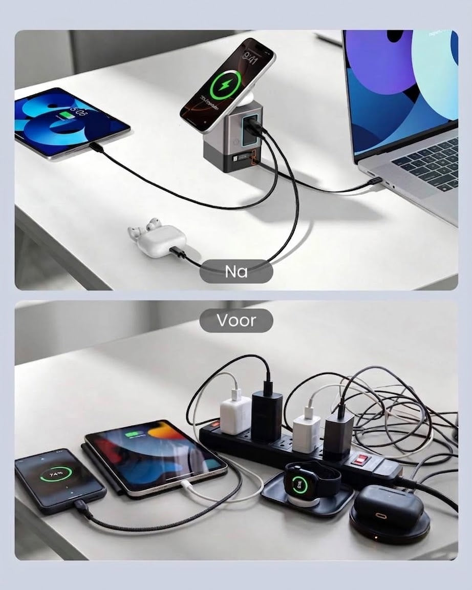 Voltra Nexus™ — 6-in-1 Draadloos Laadstation
