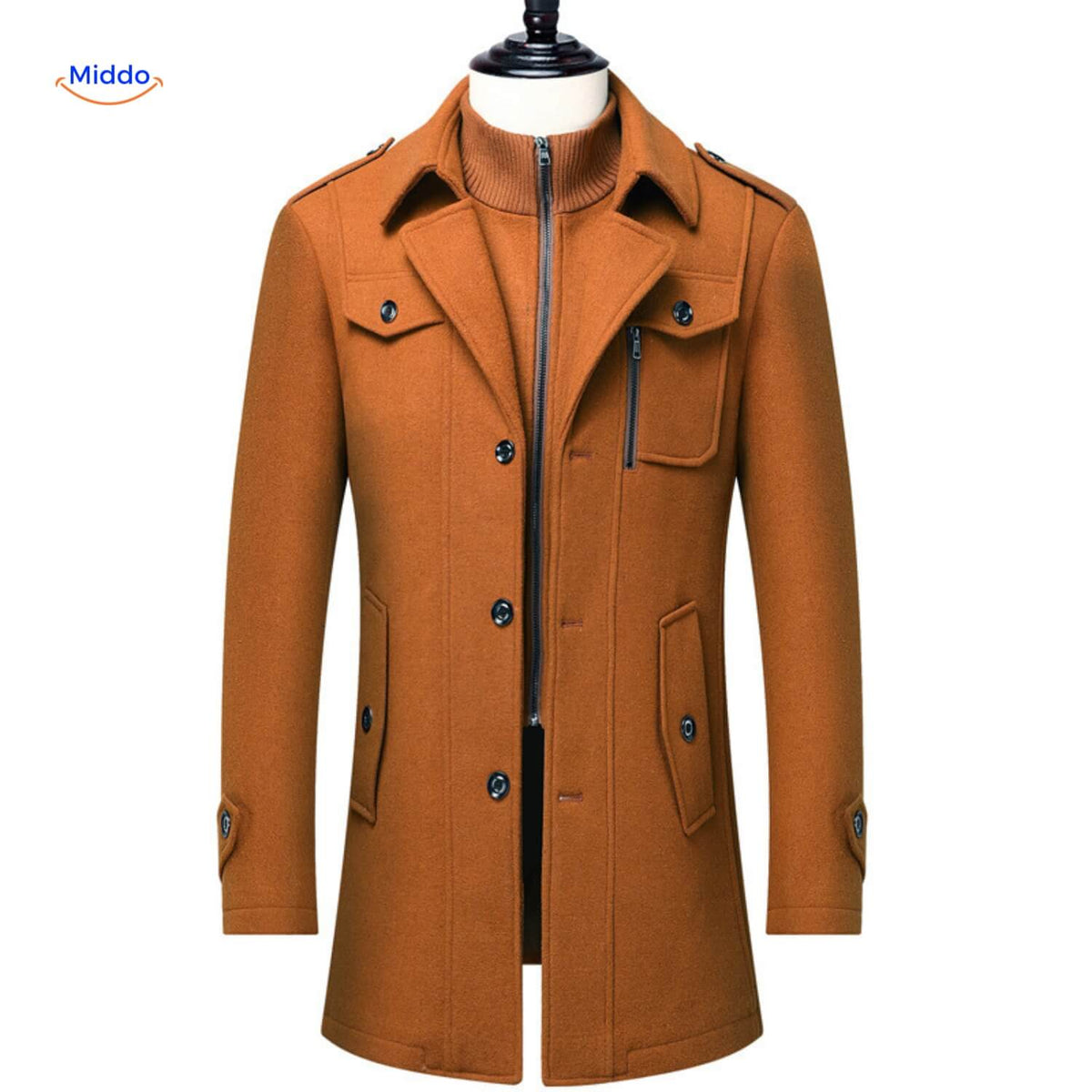 WoolGuard™ Winterjas | Wolmix, dubbele kraag & Britse erfgoedstijl