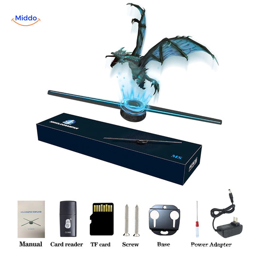 HoloGlide™ 3D Holografische Ventilator - Indrukwekkend Groot Display & Levendige Beelden